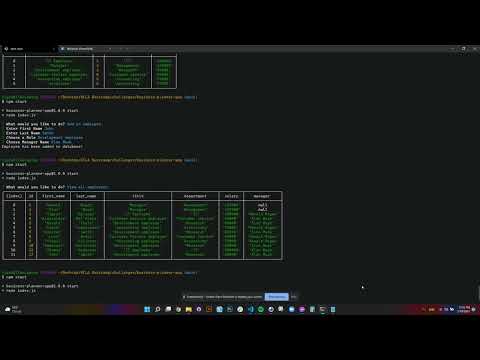 Employee tracker node.js app