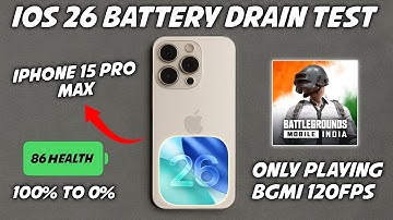 iOS 26 on iPhone 15 Pro Max 🔋 Battery Drain Test | BGMI Smooth + 120FPS Gaming Performance Review