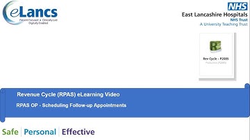 Revenue Cycle (RPAS): Scheduling a follow up appointment