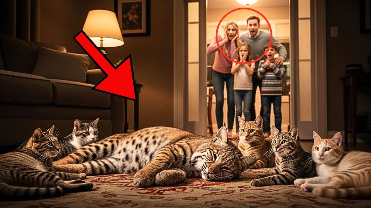 Pregnant Bobcat Slept With House Cats – Family Realized: 