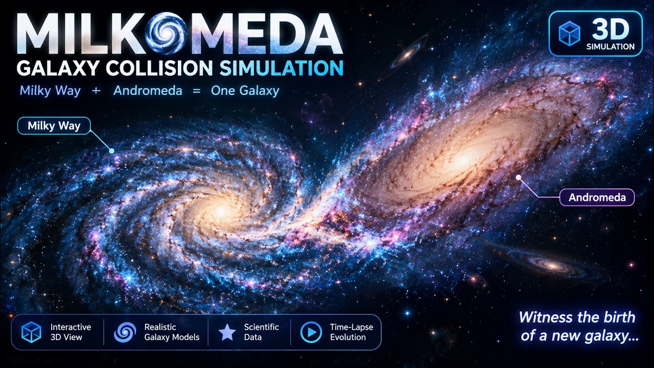 Milkomeda Galaxy Collision Simulation | 3D Space Physics - YouTube
