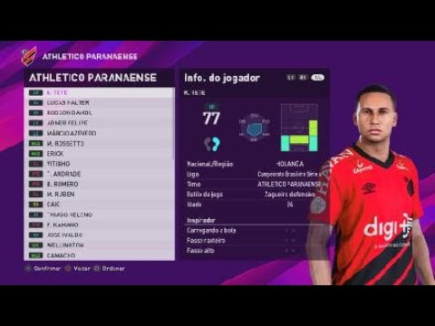 Erick Atletico Paranaense Pes 2020 Copia Da Base Youtube