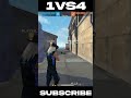 1VS4🤯 Player.3 Rocked Enemy Shocked😱||Wait For End🔥 #shorts #b2k #shortsfeed #trending #ironicff