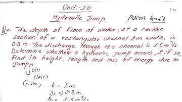Hydraulic Jump | Numerical | Types:3 | Prashant YT | Hydraulics | BE Civil | 4th Sem | Sequent depth