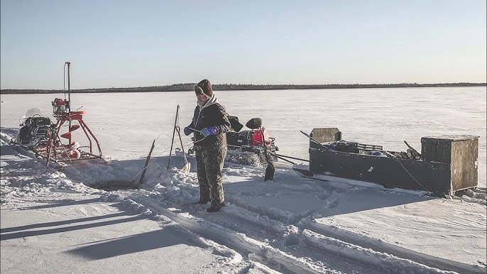 Going net fishing under ice for a day 