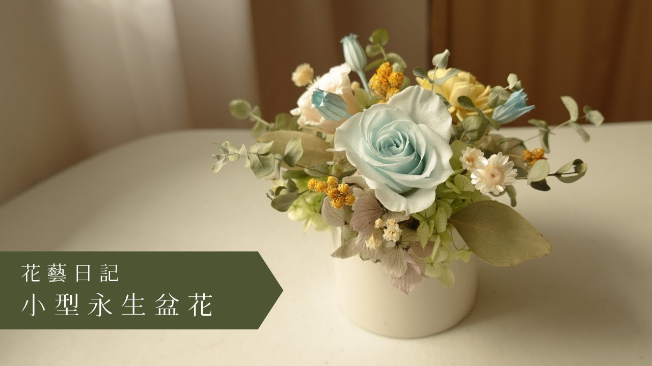 永生花插花：小型永生盆花, Preserved flower arrangement, table flower, 꽃 예술, プリザーブドフラワー