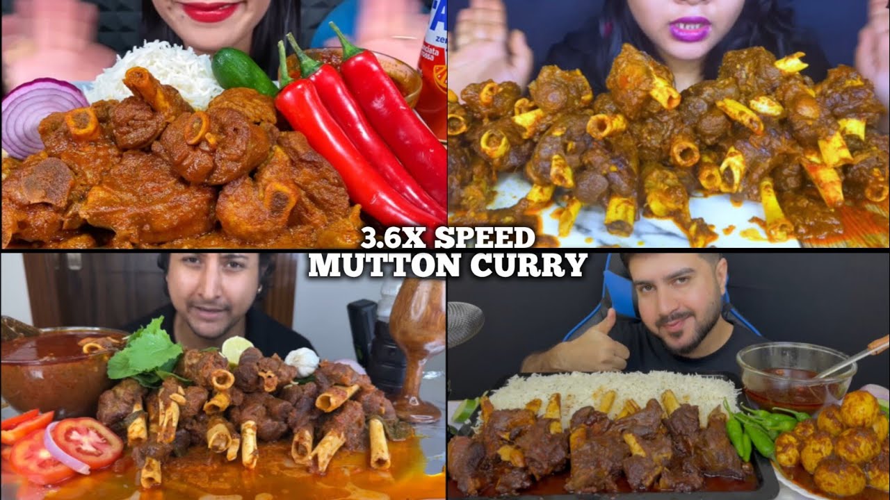 ⁣ASMR: Eating Mutton Nalli Curry Eating Challenge 😍😋 With Basmati Rice and Egg Curry Mukbang🔥