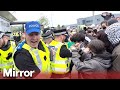 Police clash with propalestine protesters in glasgow