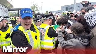 Police clash with pro-Palestine protesters in Glasgow