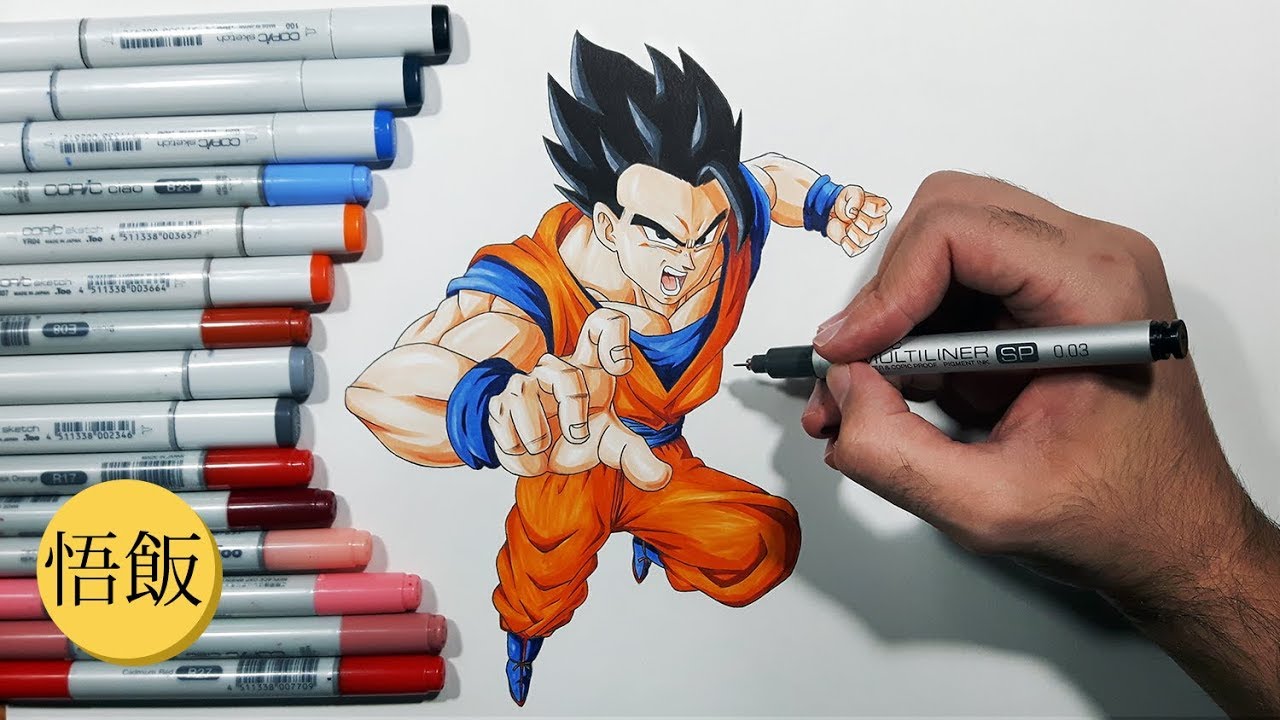 How To Draw Mystic Gohan From Dragon Ball Super: Super Hero! Step By Step  Tutorial! 
