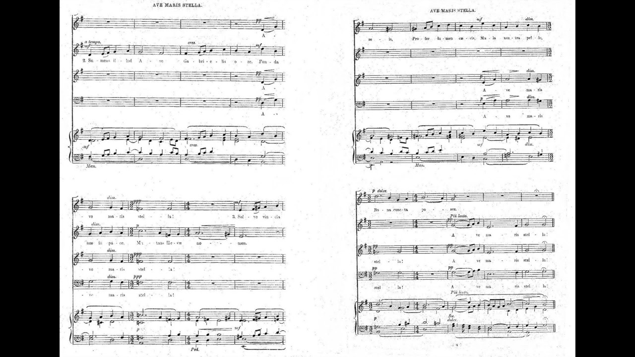 Elgar 3 Motets Op.2 No.3 2-3 Ave maris stella アヴェ・マリス・ステラ 艾爾加 經文歌 作品2 エルガー モテット Score Sheet 譜【Kero】