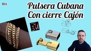 Como fazer pulseira cubana com fecho de gaveta ouro 14k