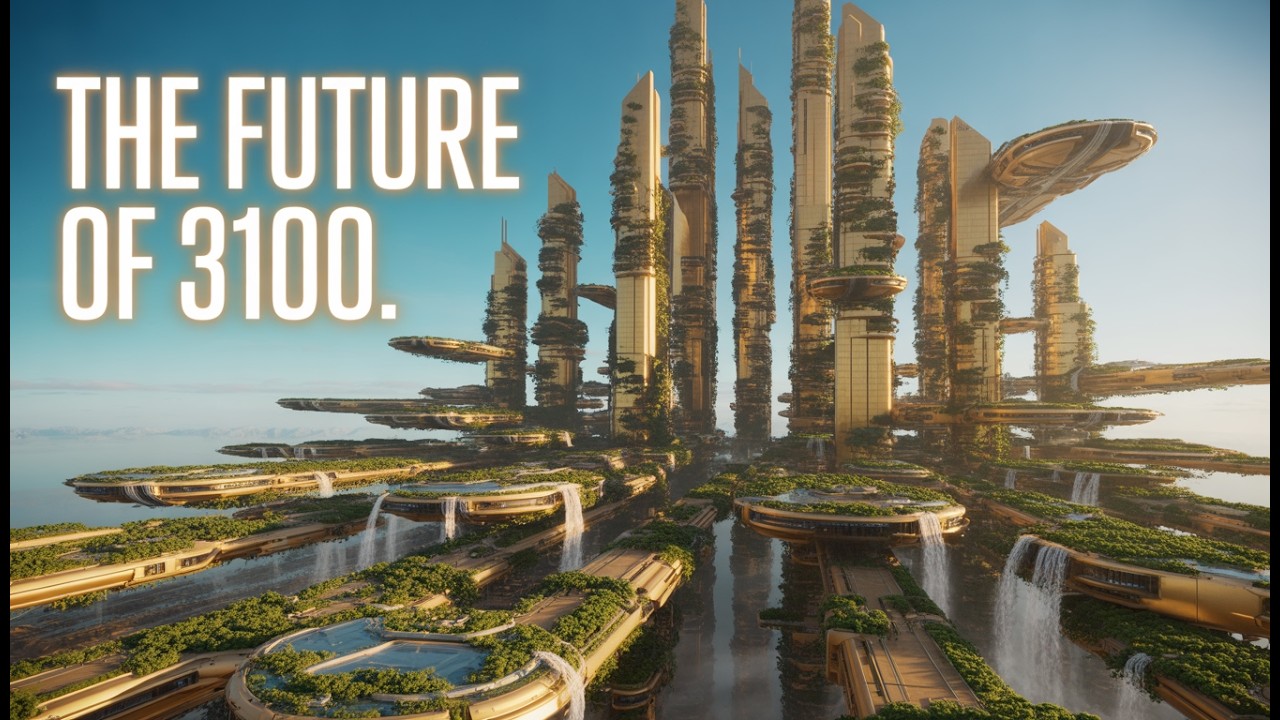 Life in Year 3100: A Glimpse Inside the Golden Eco-Megacity | 4K Cinematic