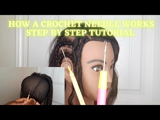 How to use a latch hook crochet needle/step by step tutorial.How to Crochet  braids and wigs easy. 