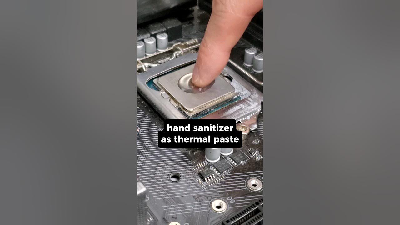 using hand sanitizer instead of thermal paste in a PC 🤯 #shorts 