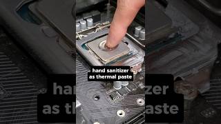 using hand sanitizer instead of thermal paste in a PC 🤯 #shorts