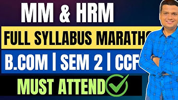 HRM Full syllabus Sanjeevni Booti Marathon Part 2| Bcom Semester 2 CcF | Calcutta University
