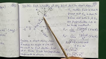 Physics 12th : electrostatics lect. 11- electric field intensity at any point due to short dipole