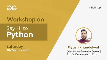 #Skillitup | Workshop- Say Hi to Python!