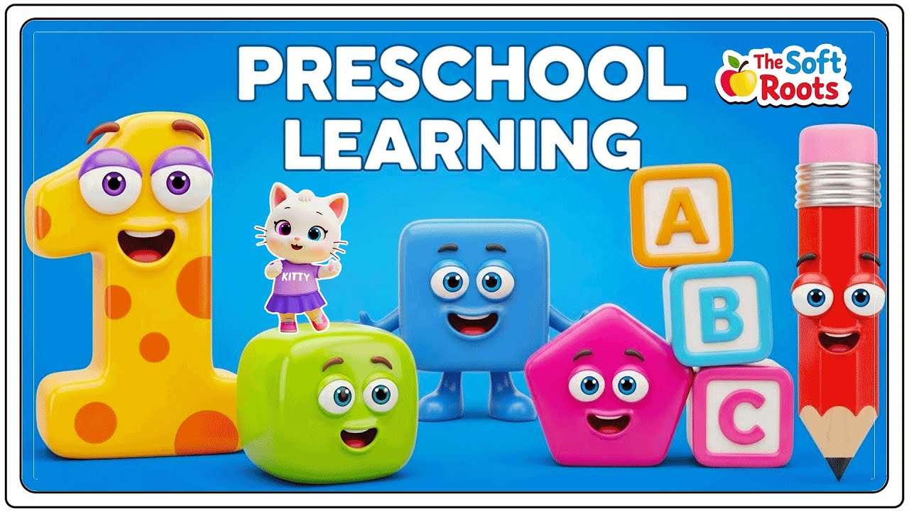 Preschool Learning activities for 3 year olds at home | Learn ABC Phonics Shapes Numbers Colors 🌈