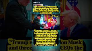 “From Feud to Medal Ceremony” #breakingnews #trump #elonmusk #ceo #geopolitics #news #politics