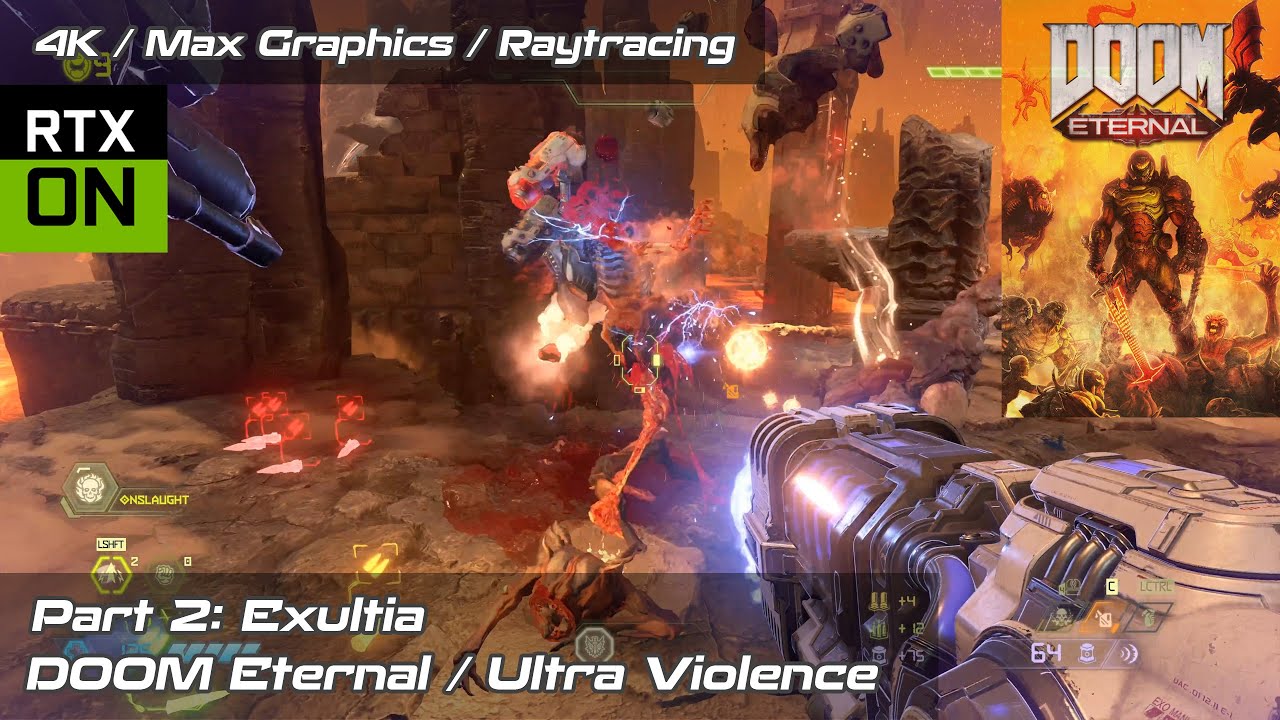 Doom Eternal | Exultia | Ultra-Violence | 4K Max Graphics, Full Raytracing