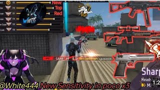 free fire Max🌹 best sensitivity📲📲  white 444 🎮 ajju bhai amit bhai best sensitivity Garena free fire