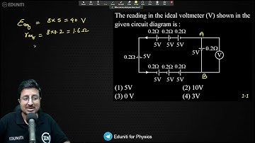 The reading in the ideal voltmeter (V) shown in the given circuit diagram is :