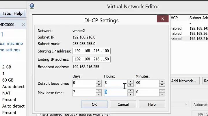 Configuring a Virtual Network with DHCP in VMware