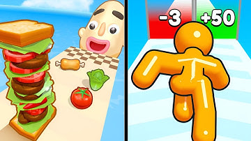 Tall Man Run 🆚 Sandwich Runner - Max Level Gameplay iOS,Android Walkthrough Mobile Games