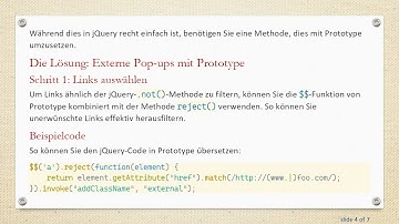 Wechsel von jQuery zu Prototype: Externe Pop-ups in JavaScript neu implementieren