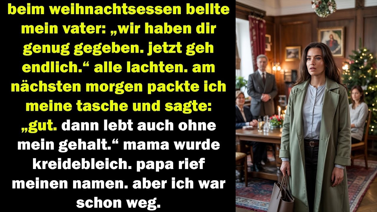 beim weihnachtsessen bellte mein vater ich solle gehen – aber am nächsten morgen ging ich wirklich