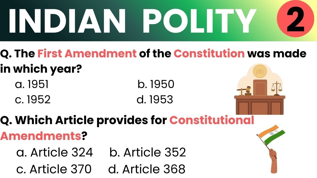 Indian Constitution MCQs | Polity Questions for SSC, UPSC & State Exams ...