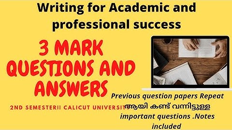 Academic writing| Important 3 mark questions and answers|| Previous question paper 2nd semester