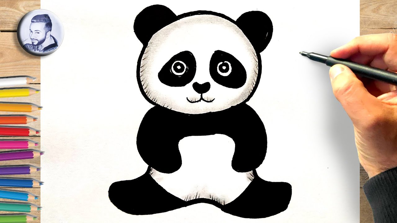 Comment dessiner un panda facilement etape par etape - YouTube