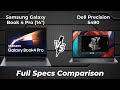 Samsung Galaxy Book 4 Pro 14 vs Dell Precision 5490 🔥 Full Specs Comparison