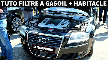 Où se trouve le filtre à gasoil sur une Audi A8 ?