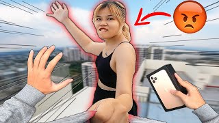 ESCAPING ANGRY GIRL vs Epic Parkour POV Chase on ROOFTOP