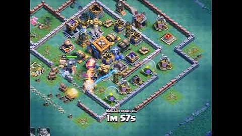 Giants Cannon Carts Bombers Barbs Ground Attack Strategy for bh9 Builder hall 9 base #shorts #coc