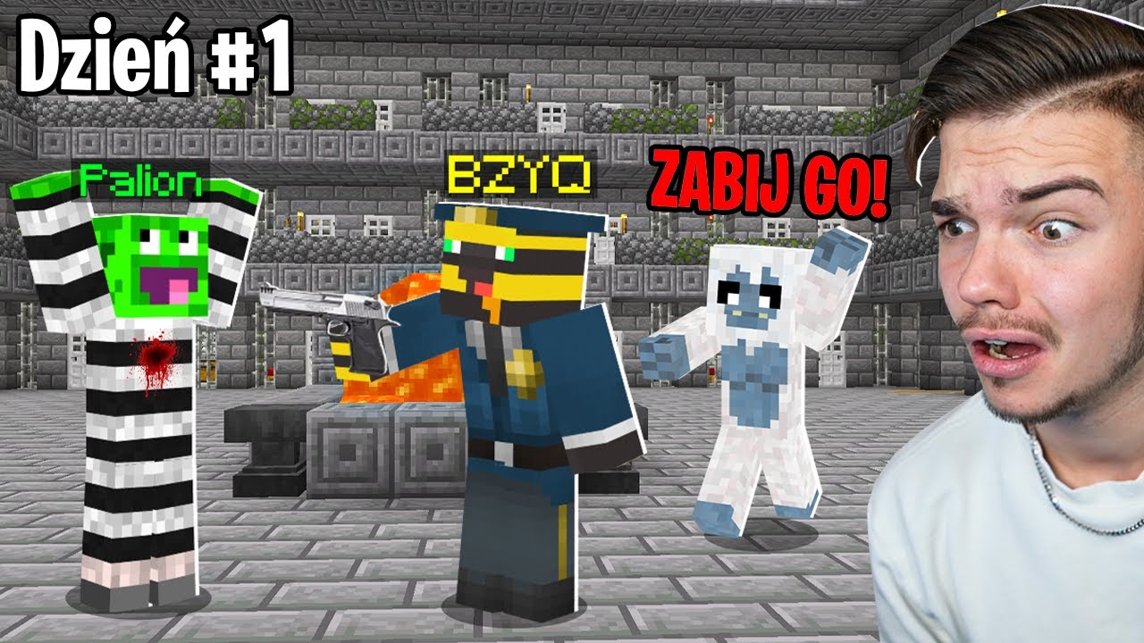 SPĘDZIŁEM 24H W NAJGORSZYM WIĘZIENIU w Minecraft... (dzień z życia więźnia)