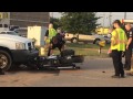 VIDEO: Truck, motorcycle collide