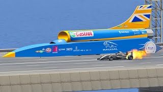 Formula Jet Engine vs Bloodhound SSC Fastest Car In The World  Drag Race 20 KM