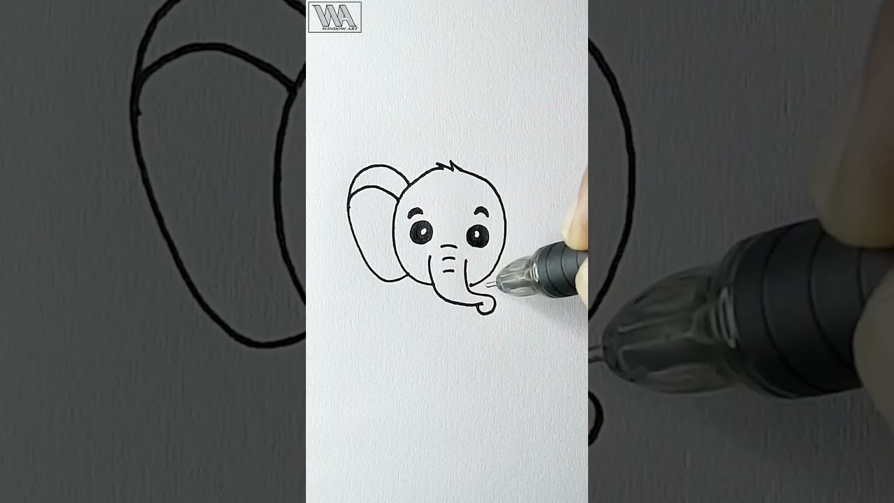 Very Easy Elephant Drawing Shorts How To Draw An Simple Video