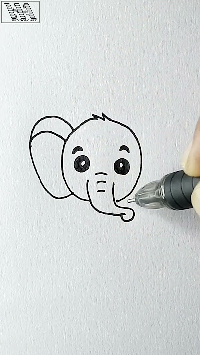 Very Easy! Elephant Drawing 🐘 Shorts || How To Draw an Elephant || #simple #drawing #shorts #video