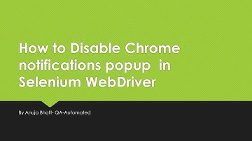 How to Disable Chrome notifications popup in Selenium WebDriver