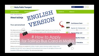 Tutorial How to Apply for Tallinja Bus Card in Malta/ ENGLISH version