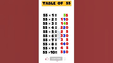 Table Of 55 | 55 Ka table #tables #tabletrick #tricks #maths #youtubeshorts #viral #upscp