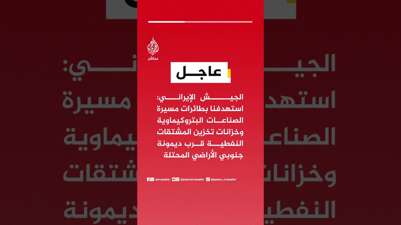 الجيش الإيراني: استهدفنا بطائرات مسيرة الصناعات البتروكيماوية وخزانات تخزين المشتقات النفطية