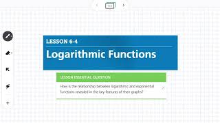 Logarithmic Functions (Lesson 6-4)