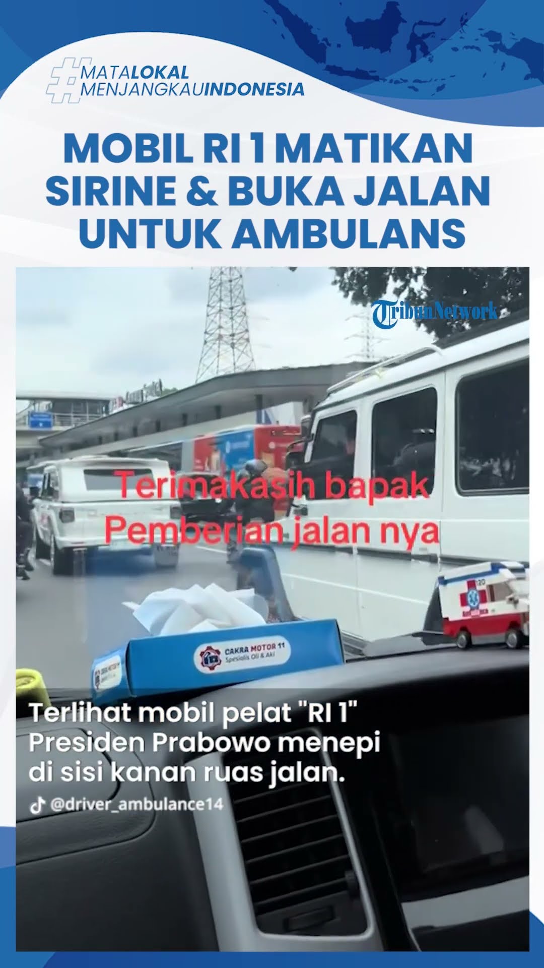 Viral Video Mobil Maung Prabowo Matikan Sirine dan Menepi Demi Beri Jalan untuk Ambulans